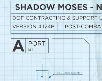 Shadow Moses Blueprints | Metal Gear Solid | Video Game Poster & Geek Decor