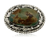 Large Navajo Belt Buckle Royston Turquoise .925 Silver Handmade C.80 39 s