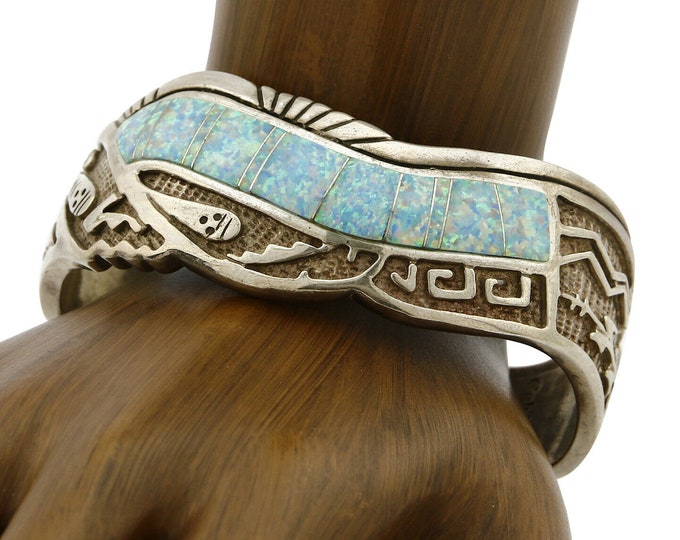Women's Navajo Opal Bracelet .925 Silver Signed Calvin - Etsy