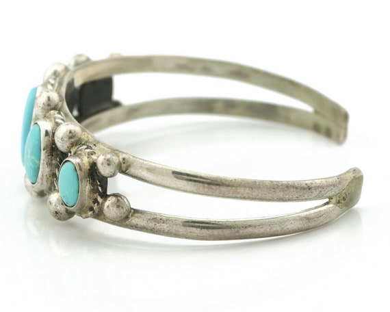 Navajo Bracelet .925 Silver Morenci Turquoise Sig… - image 5