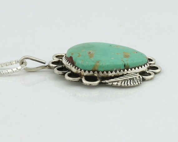 Navajo Necklace .925 Silver Kingman Turquoise Nat… - image 4
