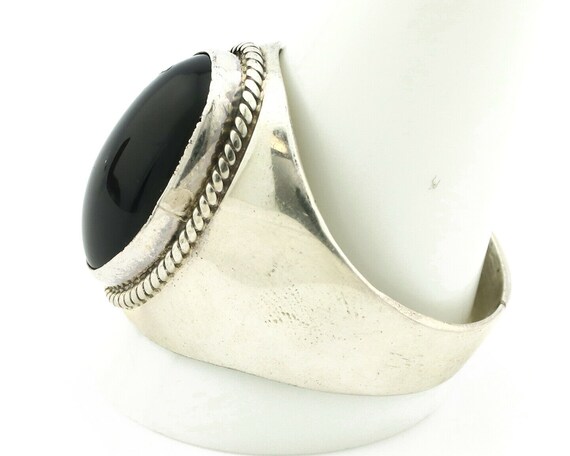 Navajo Ring .925 Silver Handmade Black Onyx Nativ… - image 5