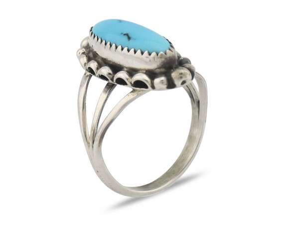 Navajo Ring .925 Silver Sleeping Beauty Turquoise… - image 2