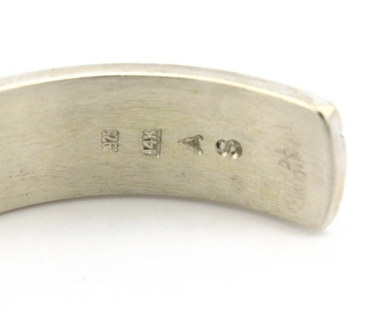 Navajo Bracelet .925 Silver SOLID 14k Yellow Gold… - image 7