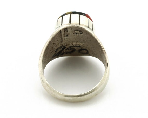 Zuni Inlaid Ring .925 Silver Gemstone Artist Dona… - image 6