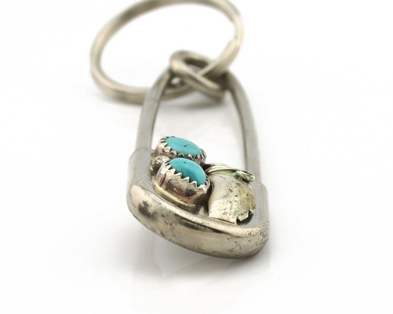 Navajo Handmade Key Chain .925 Silver Blue Turquo… - image 4