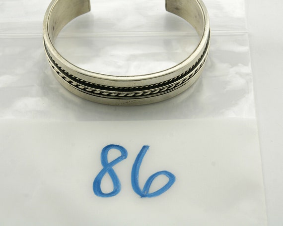 Navajo Bracelet .925 Silver SOLID Handmade Signed… - image 9