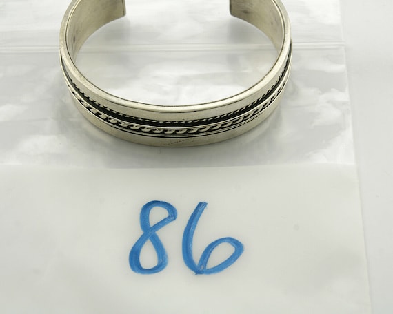 Navajo Bracelet .925 Silver SOLID Handmade Signed Artist Tom