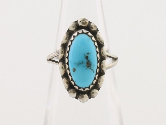 Navajo Ring 925 Silver Sleeping Beauty Turquoise … - image 4