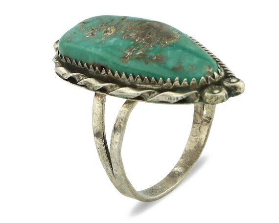 Navajo Ring .925 Silver Natural Aqua Turquoise Si… - image 2