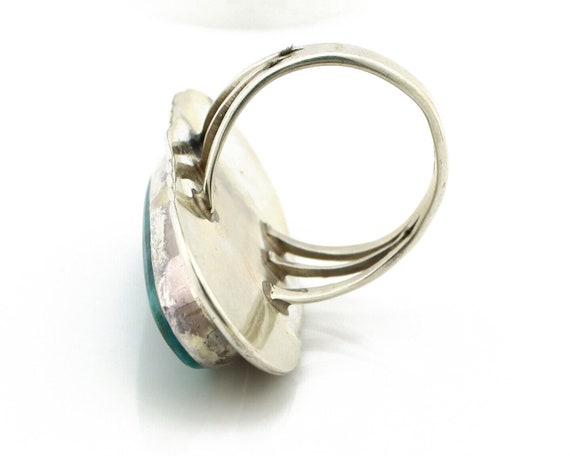 Navajo Ring 925 Silver Turquoise Mountain Artist … - image 6