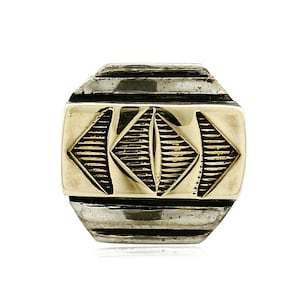 Navajo Tie Tack .925 Silver & 14k Solid Yellow Gold Artist MM Rogers and TS