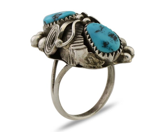 Navajo Ring 925 Silver Sleeping Beauty Turquoise … - image 2