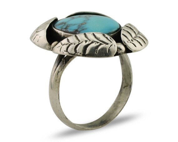 Navajo Ring 925 Silver Natural Turquoise Native A… - image 2