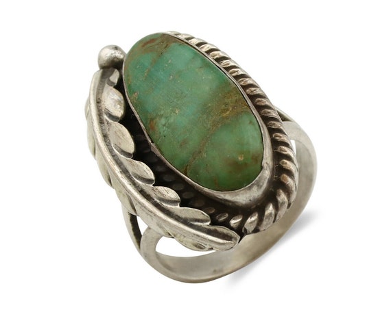 Navajo Ring .925 Silver Royston Turquoise Signed … - image 1