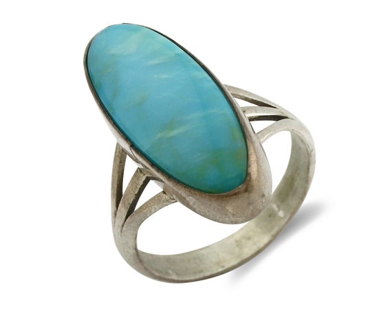 Navajo Ring .925 Silver Arizona Turquoise Native … - image 1