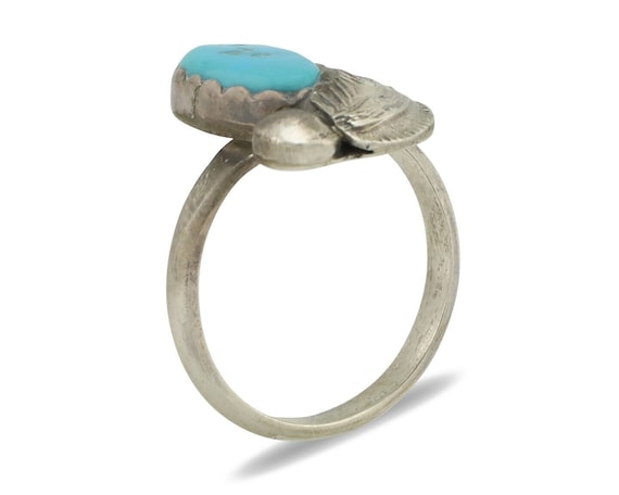 Zuni Ring 925 Silver Natural Mined Blue Turquoise… - image 2
