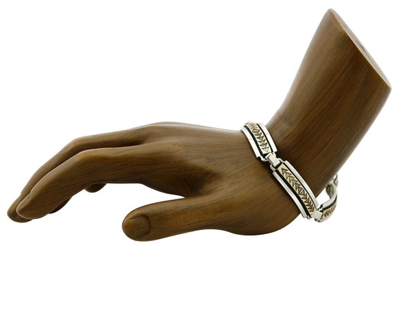 専用　Navajo M.M. ROGERS 14K スタンプワーク バングル Women's Navajo Bracelet 14k & Silver MM Rogers Cuff C.80's