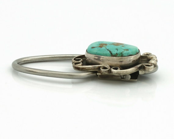 Navajo Key Chain .925 Silver Fox Mine Turquoise N… - image 4