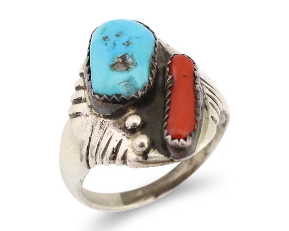 Navajo Ring 925 Silver Sleeping Beauty Turquoise … - image 1