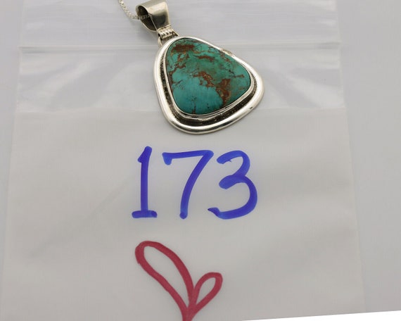 Navajo Necklace .925 Silver Kingman Turquoise Sig… - image 9