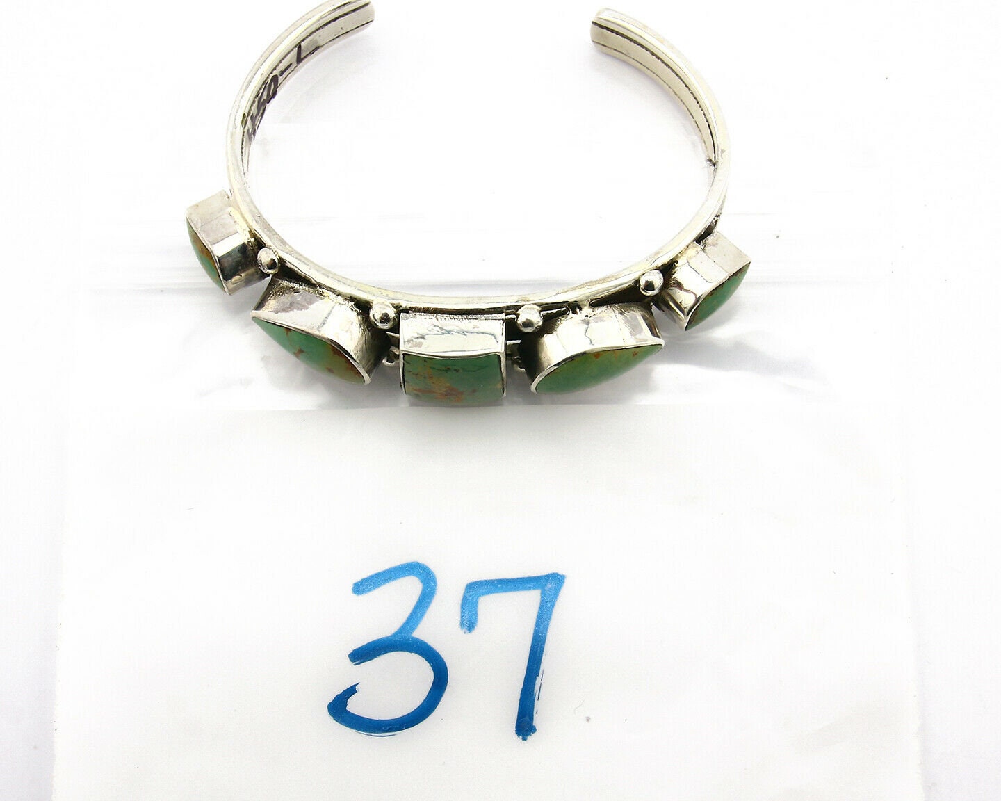 Navajo Turquoise Bracelet SOLID .925 Silver Signed Artist GN