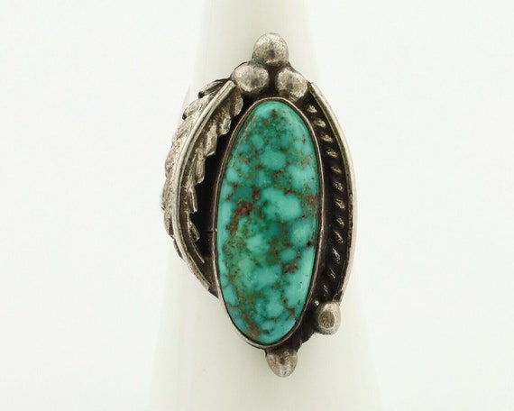 Navajo Ring 925 Silver Spiderweb Turquoise Native… - image 4