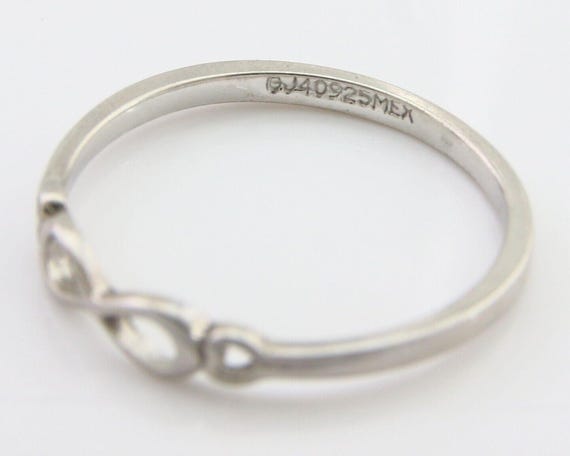 Infinity Heart Promise Ring 925 Solid Silver Size… - image 7