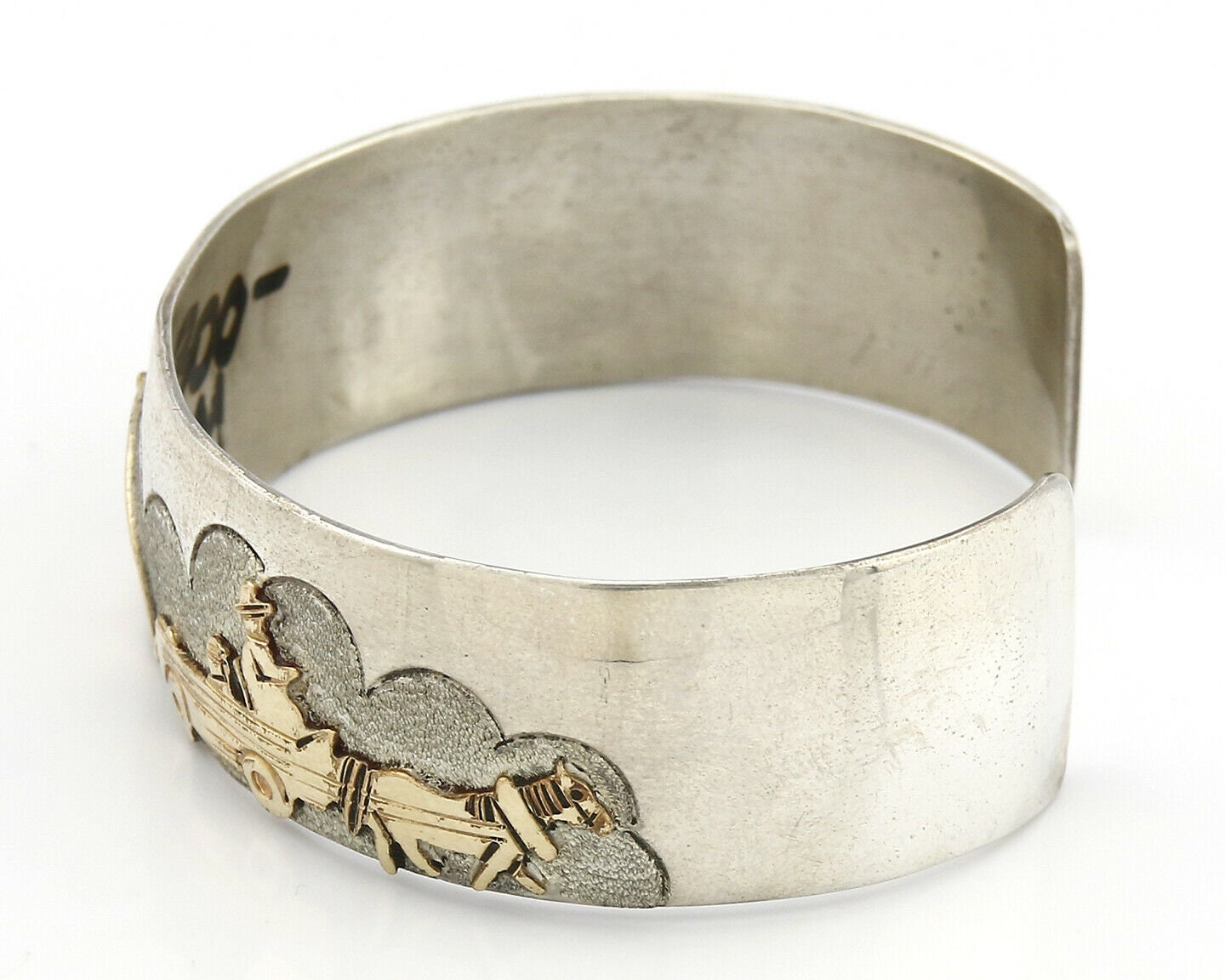 Navajo Artist Signed Jacob Kahe .925 Silver 12k Gold Plate