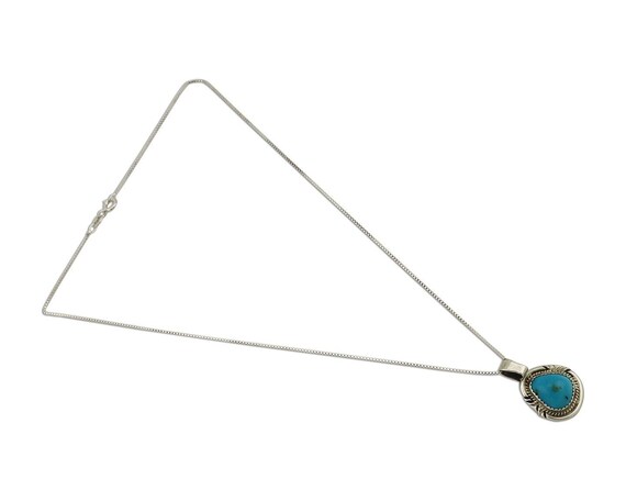 Navajo Necklace 925 Silver Kingman Turquoise Sign… - image 3