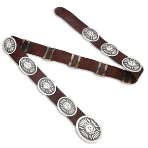 VTG Unworn Navajo Benny Benally .925 Silver Handmade Concho Belt