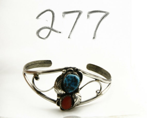 Women's Navajo Bracelet .925 Silver Turquoise & R… - image 9