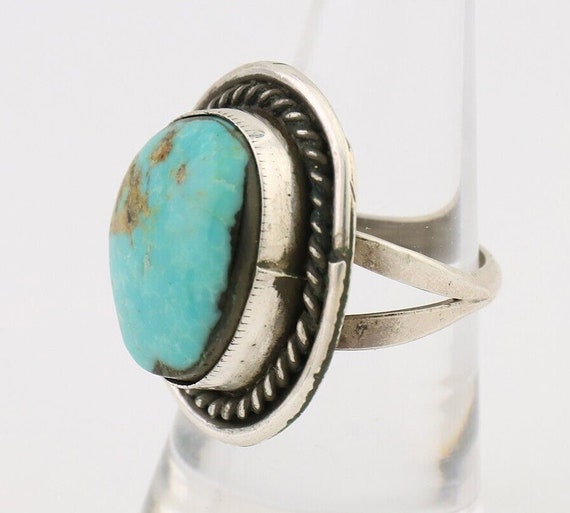 Navajo Handmade Ring 925 Silver Turquoise Native … - image 5