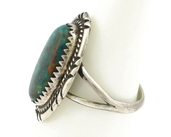 Navajo Ring .925 Silver Turquoise Mountain Signed… - image 5