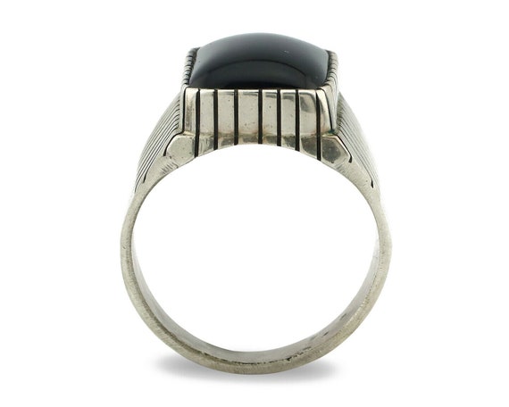 Navajo Ring .925 Silver Handmade Black Onyx Artis… - image 3