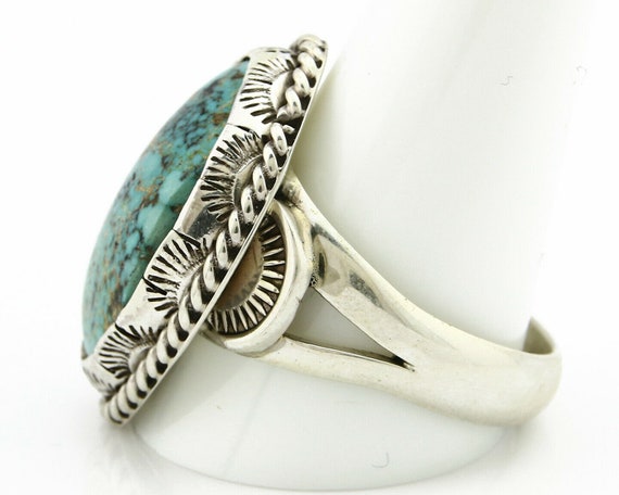 Navajo Turquoise Ring .925 Silver Handmade Signed… - image 5