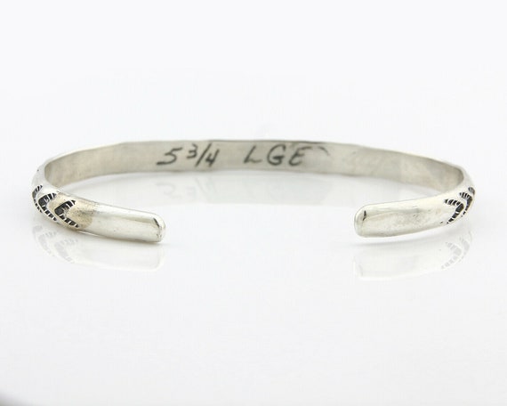 Navajo Bracelet .925 Silver Hand Stamped Arrow He… - image 6