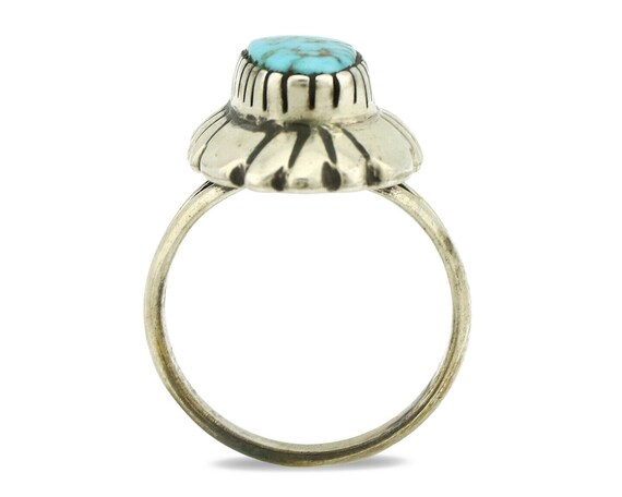 Navajo Ring .925 Silver Arizona Turquoise Signed … - image 3