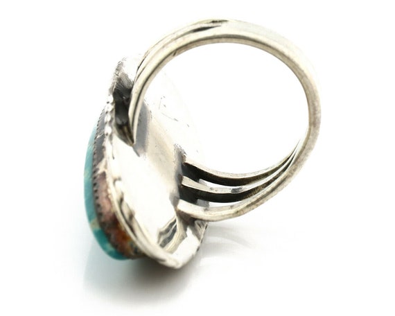 Navajo Ring .925 Silver Kingman Turquoise Signed … - image 6