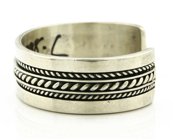 Navajo Bracelet .925 Silver SOLID Handmade Signed… - image 5
