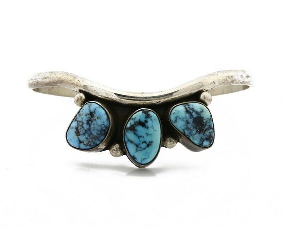Navajo Natural Blue Turquoise .925 SOLID Silver C… - image 4