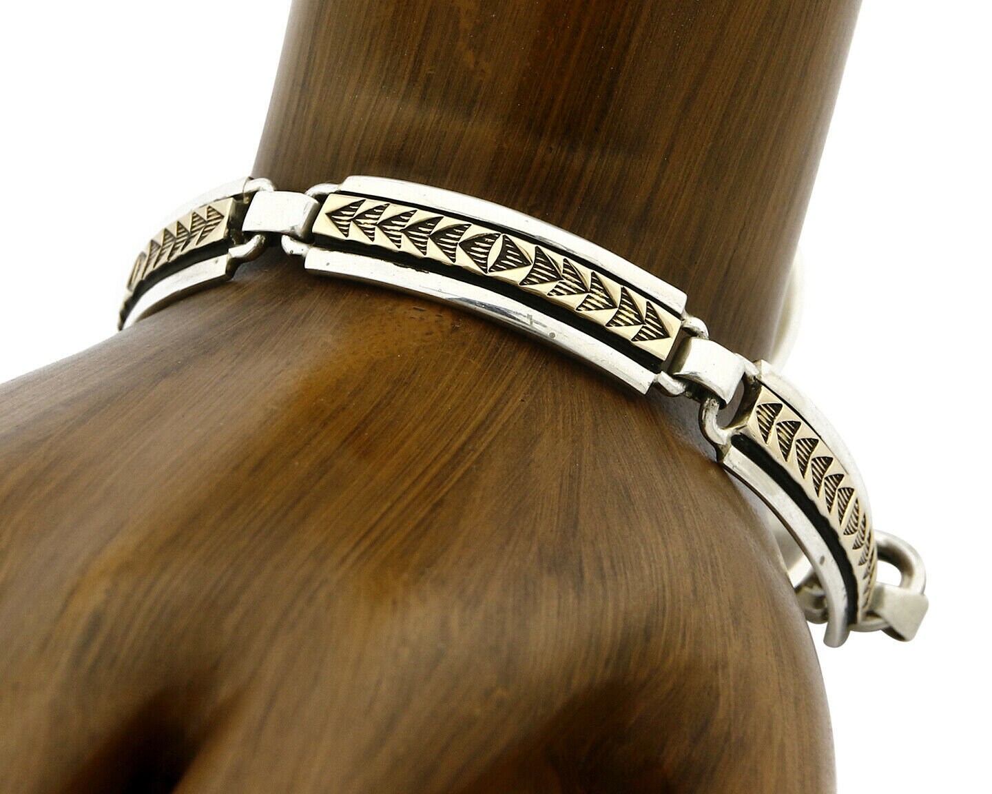 専用　Navajo M.M. ROGERS 14K スタンプワーク バングル Women's Navajo Bracelet 14k & Silver MM Rogers Cuff C.80's