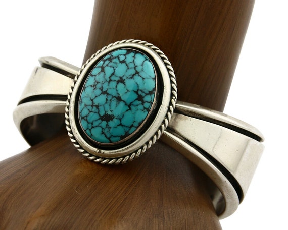Navajo Bracelet .925 Silver Turquoise Mountain Si… - image 1