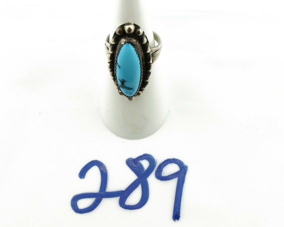 Navajo Ring .925 Silver Natural Blue Turquoise Ar… - image 8