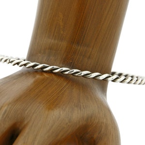 Navajo Rare Handmade 2 Row Braided .925 SOLID Sterling Silver Bracelet