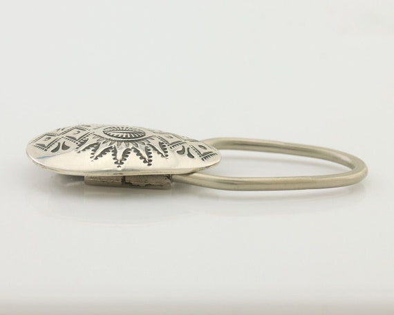 Navajo Hand Stamped Key Chain .925 Silver Handmad… - image 6