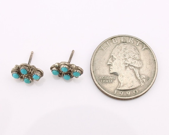 Zuni Earrings 925 Silver Sleeping Beauty Turquois… - image 5