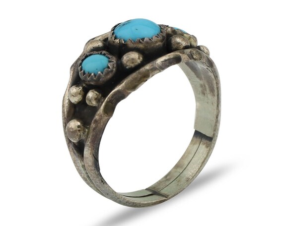 Navajo Ring 925 Silver Turquoise Artist Signed E … - image 2