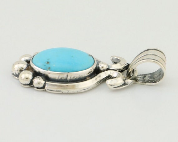 Navajo Pendant 925 Silver Natural Turquoise Artis… - image 5