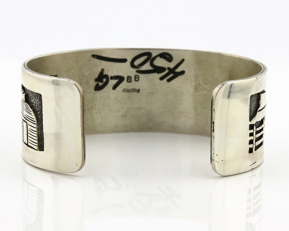 Navajo Bracelet .925 SOLID Silver Artist Signed B… - image 6